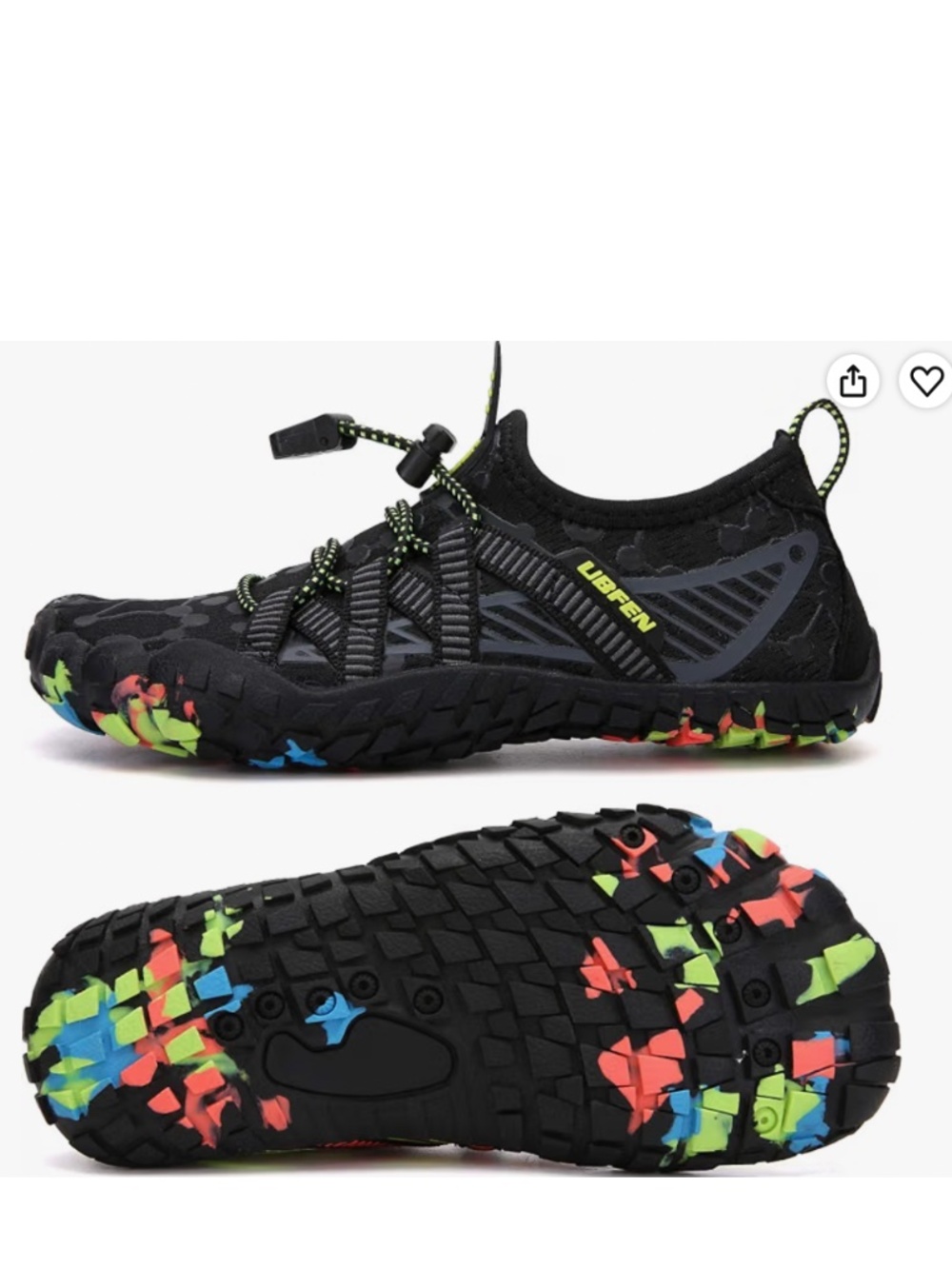UBFEN Kids Water Shoes for Boys Girls Quick-Dry Swim Aqua Socks Size 36/ 5